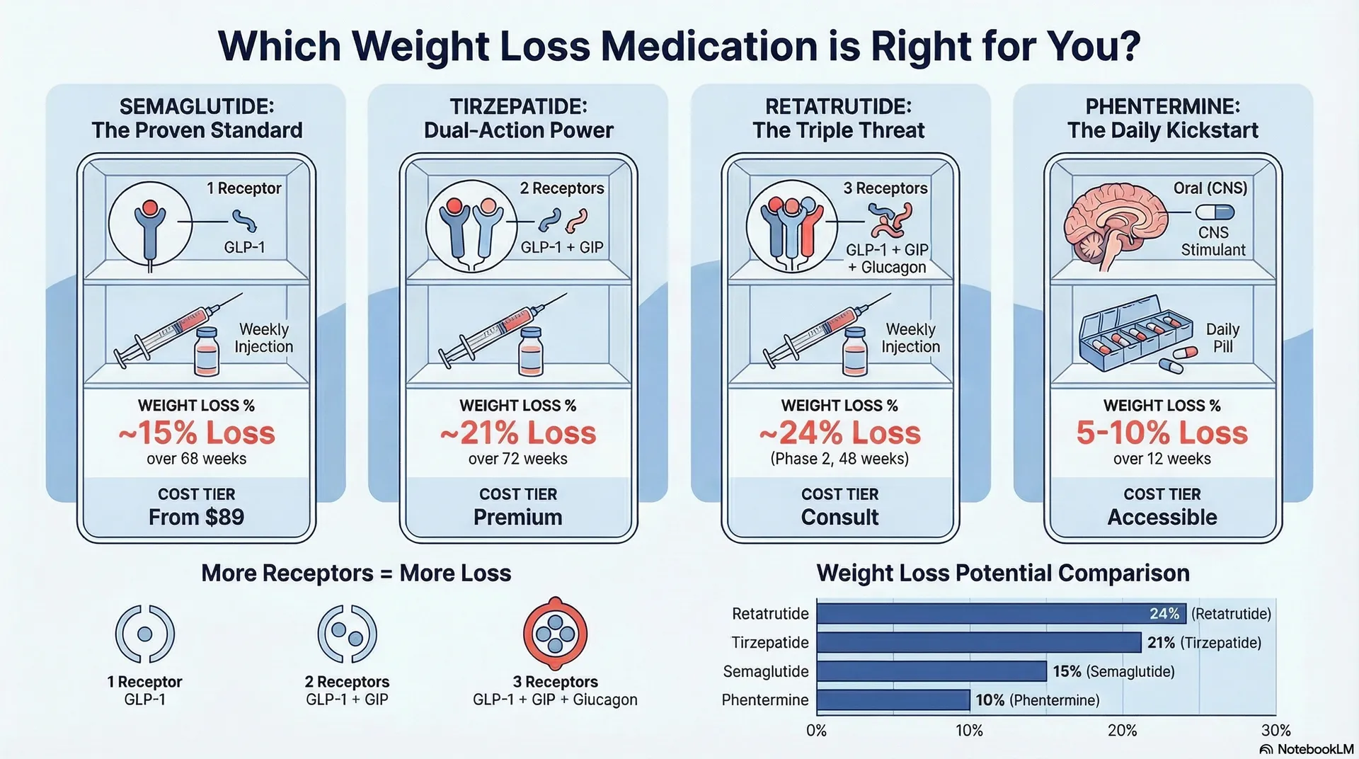 Semaglutide comparison infographic